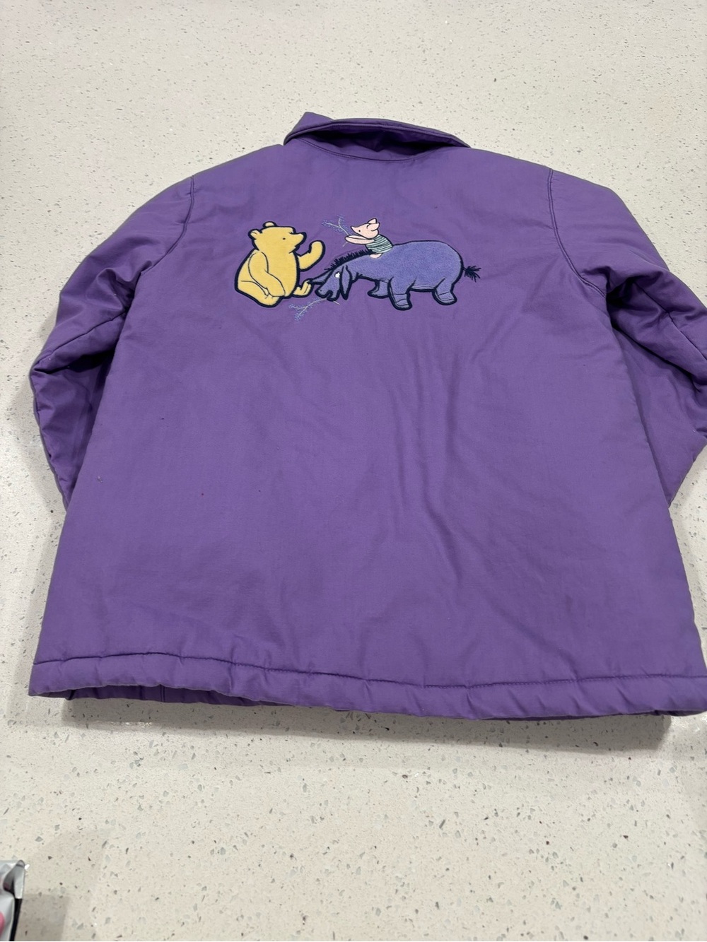 Disney Kids Purple Winnie the Pooh & Friends Puffer Jacket Size 7-8